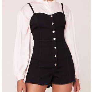 Black jean romper